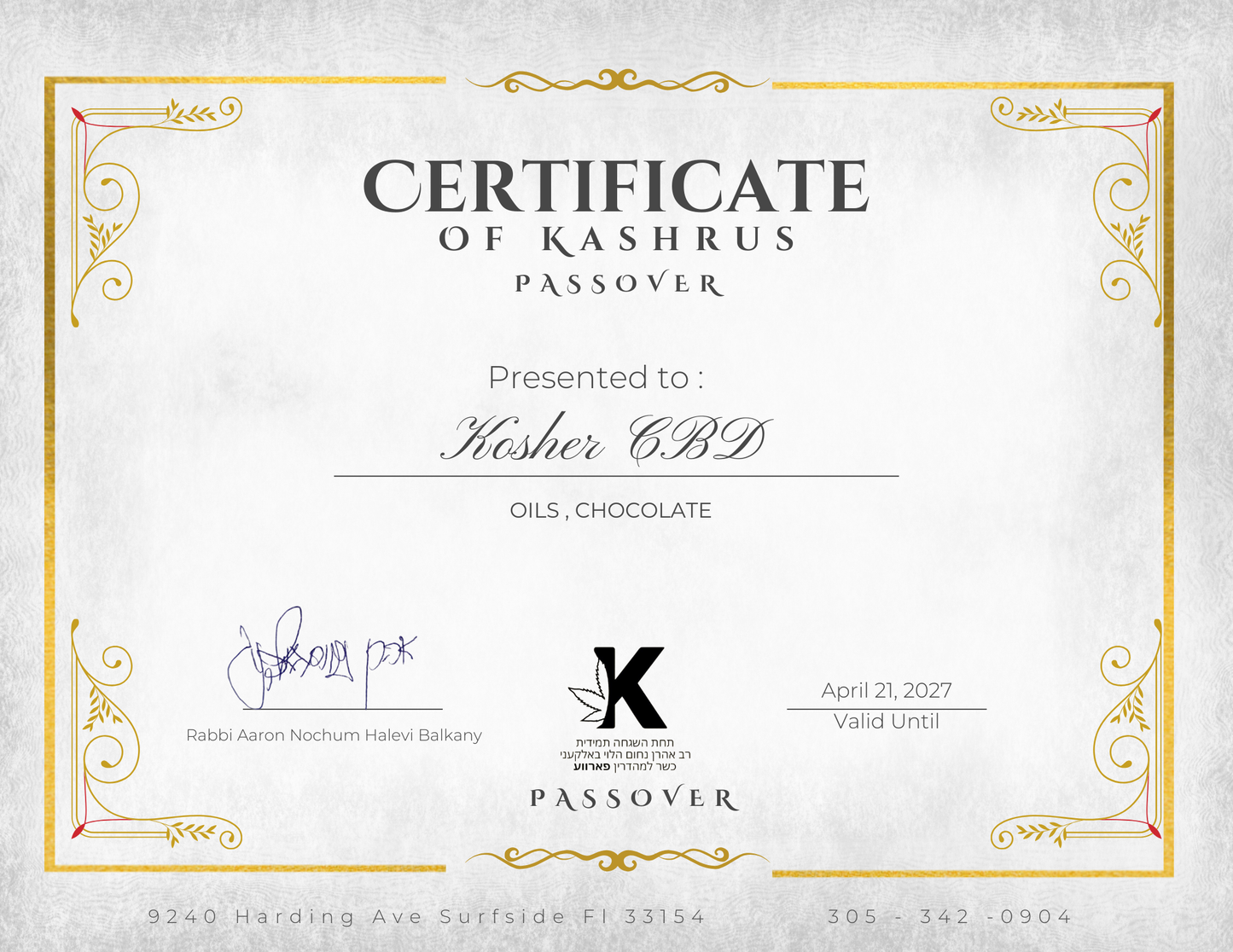 PASSOVER - CBD CHOCOLATE