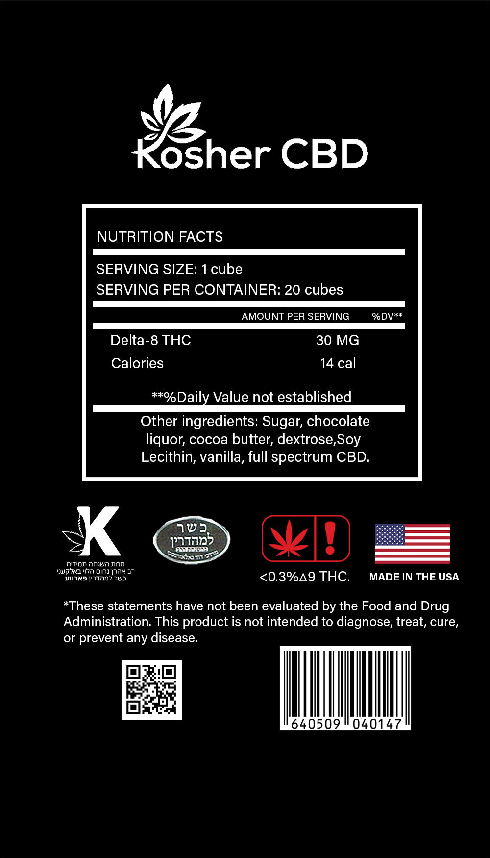 DELTA 8 CHOCOLATE (20 CUBES)