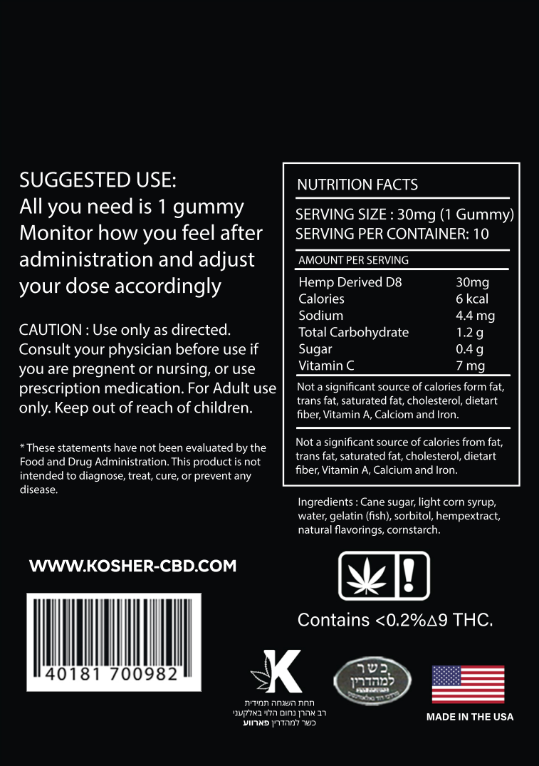 Kosher Delta-8 300 mg Gummies